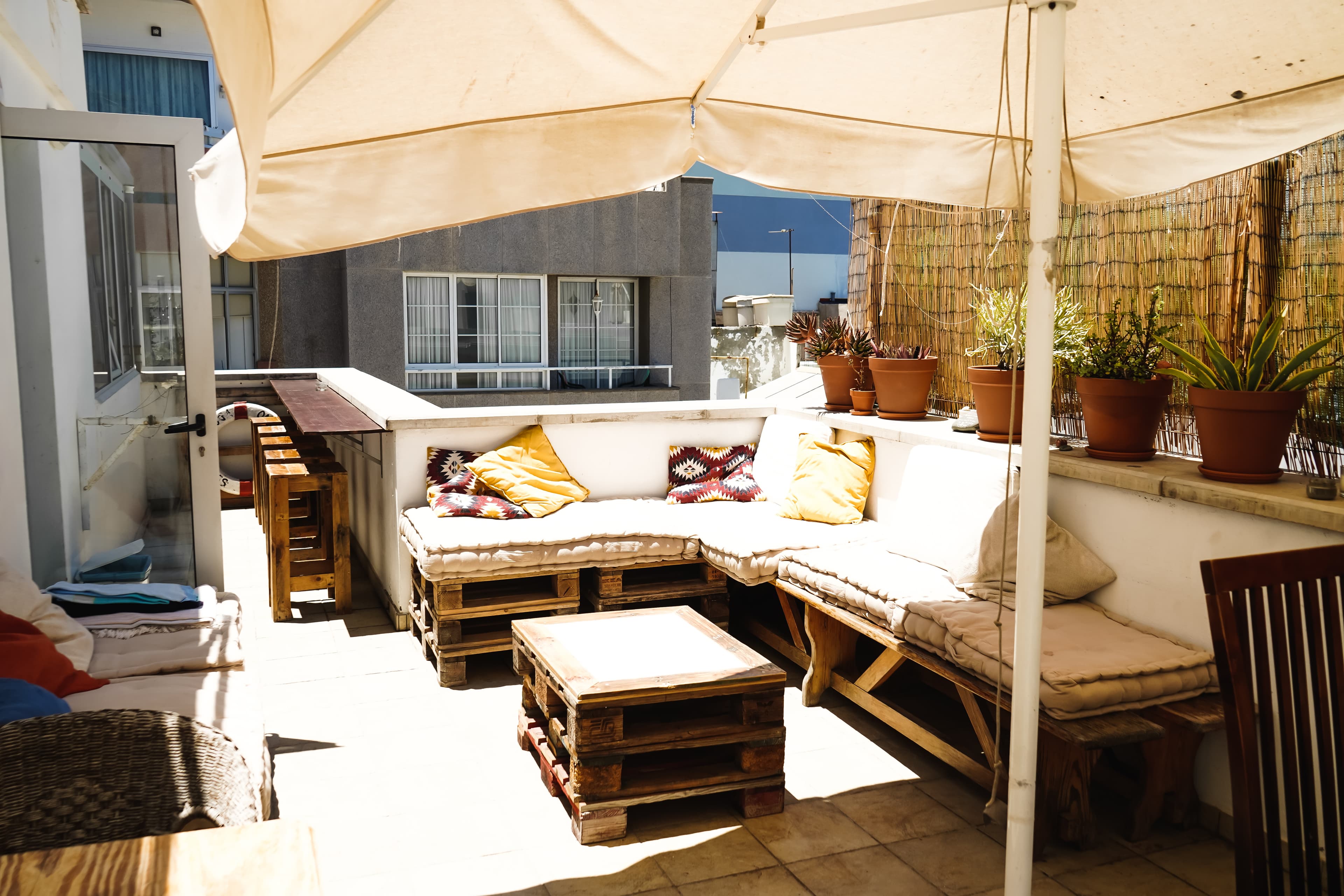 Rooftop terrace at Tamaran House with ocean views
